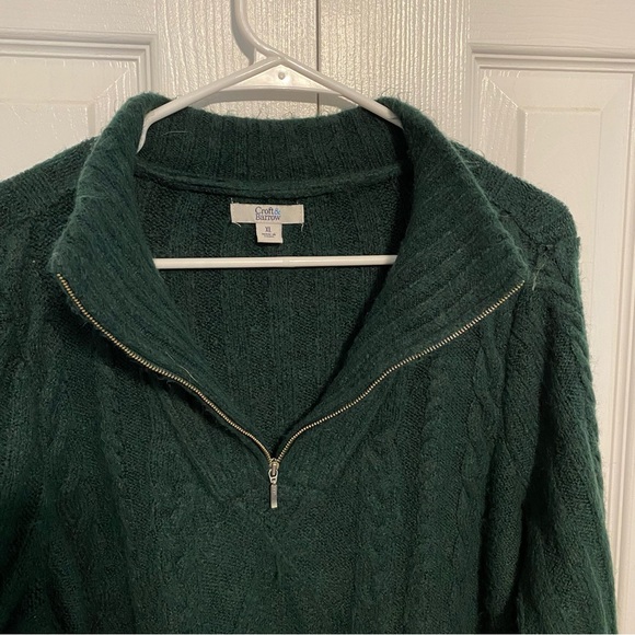 Emerald Green Half Zip Soft and Cozy Sweater - Picture 1 of 5